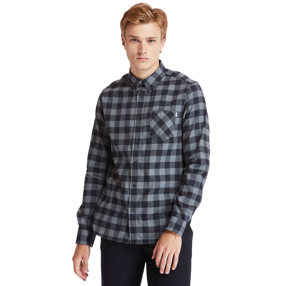 Camisa Masculino - Timberland Nashua River Long-Sleeve Flannel Check - UXSNT8795 - Cinzentas